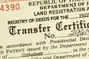 real estate transfer of title certificate