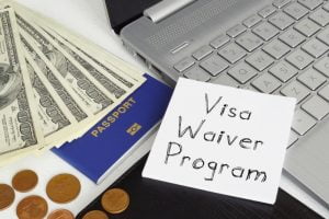 visa waiver program is shown using a text