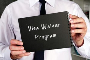 visa waiver program with phrase on the sheet