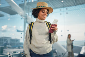 African American Female Wondering on Vacation